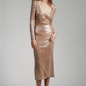 Hailey Bieber Sequin Maxi Dress